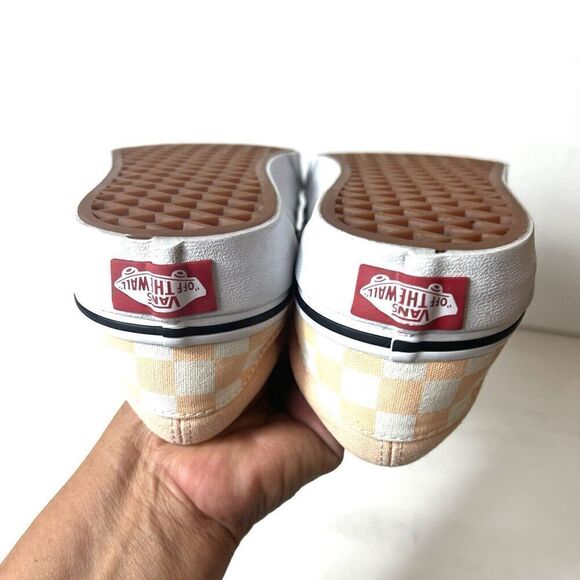 Vans Classic Slip On Skateboard Shoes Salmon Check Women's Sz 7.5 Sneaker Mens 6 - Picture 8 of 11